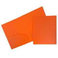 JAM Paper Heavy Duty 2-Pocket Folder - Orange - 6 Pack-Durable Plastic Presentation Folders | Colour: Orange