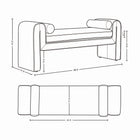 Manhattan Comfort - Banc moderne Concord 59" en tissu chenille - Colombe-Revêtu de chenille luxueuse avec rembourrage en mousse haute densité