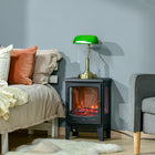 HOMCOM Electric Fireplace with Adjustable Log Flame Effect - Black-Two heating modes of 750W and 1500W can meet every heat demand 