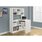 Monarch Specialties 7022 Computer Desk - White Left Or Right Facing Corner-This fashionable style, corner computer desk has a reversible configuration with a left or right setup.