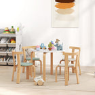 Qaba - Ensemble table et chaises pour enfants, ensemble table et chaises en bois pour tout-petits - vert-Fabriqué en bois, léger pour que les enfants puissent le déplacer eux-mêmes
