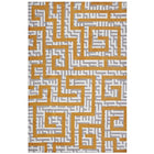 Modway Nahia Geometric Maze Area Rug - 8 ft W x 10 ft L - Ivory Light Grey/Banana Yellow-Geometric Maze Area Rug