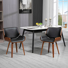 HOMCOM - Chaises de salle à manger en cuir PU pour cuisine - noir - ensemble de 2-Rembourrage en mousse souple et cuir PU pour plus de confort et de détente
