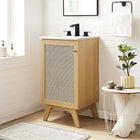 Modway Soma 18" Bathroom Vanity Cabinet - Oak-Metal Doorknob