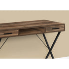 Monarch Specialties 7794 42" Computer Desk - Brown Reclaimed Wood/Black Metal-This brown reclaimed wood-look desk features a contemporary X-design black metal base that ensures sturdiness