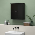 HOMCOM Medicine Cabinet with Adjustable Shelf and 2 Doors - Black-Adjustable shelf makes it easy to store higher items