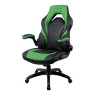 Fauteuil de jeu en cuir reconstitué Vortex de la gamme - noir et vert-Appuie-tête intégré pour plus de confort