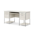 Whalen 60" Roca Double Pedestal Desk-Two open storage shelves