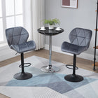 HOMCOM Adjustable Counter Height Fabric Bar Stools - Grey - 2 Pack-A must for home bars, kitchens and high dining spots
