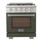 Kucht 30" KFX-X Series Pro Style Propane Gas Range - Stainless Steel/Olive Green-New true simmer burners for precise low heat cooking