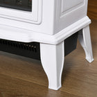HOMCOM 750/1500W Electric Fireplace Heater - White-Overall Dimension: 14.4" W x 9.4" D x 17.9" H (36.5 x 24 x 45.5 cm) 