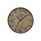 Monarch Specialties Clocks 20" Round Clock - Brown -A statement making, on-trend 20" round wall clock in a vintage-look with a printed gears background, just right for a transitional style home decor