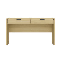 Manhattan Comfort Grace 54" Modern Desk - Natural Oak and Black-Modern Desk for Home Office and Executive Office Use