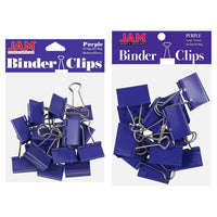 JAM Paper Colourful Binder Clips Assortment - Medium & Large - Purple - 27 Pack-Colour: Purple | Made of tempered steel for an extra strong hold