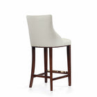 Manhattan Comfort Shubert 22.64" Modern Leatherette Upholstered Barstool - Ivory - 2 Pack-Made to Last. Commercial Grade Product
