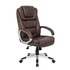 Nicer Furniture - fauteuil de direction en cuir PU à dossier haut - marron-Chaise de bureau de direction de conception ergonomique avec support lombaire intégré et réglage pneumatique de la hauteur du siège à palettes