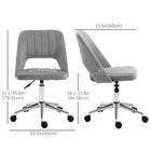 Vinsetto - Chaise de bureau pivotante sans accoudoirs - grise-Design de dossier ajouré favorisant la circulation de l’air