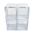 Deflecto Tilt Bin Interlocking Storage Organizer - White - 4 Pack-White/Clear, ABS, Polystyrene