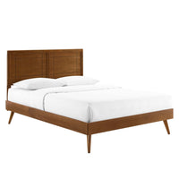 Modway Marlee Wood Twin Platform Bed with Splayed Legs - Walnut-Twin Platform Bed Frame