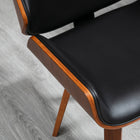 HOMCOM Dining Chairs in PU Leather for Kitchen - Black - Set of 2-Felt pads for practical use without damaging your floor