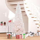 HOMCOM - Sapin de Noël artificiel 7' avec base en métal - rose et blanc-Blanc au sommet, s'estompe en rose, pour créer une atmosphère douce 