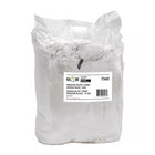 Globe Commercial White T-Shirt Wiping Rags 10lb Bag-Reinforced handles for easy carrying and maneuverability