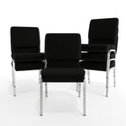 Flash Furniture HERCULES Series 18.5"W Stacking Church Chair in Black Fabric - Silver Vein Frame-16 Gauge Steel Frame