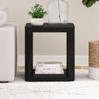 Hudson&Canal Kellan 20"W Square Side Table - Black Grain-Features easy assembly