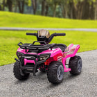 Aosom Toddlers 6V Battery Powered Ride-on ATV with Music - Pink-6V motors provide powerful rear-wheel drive 