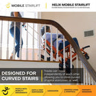 Mobile StairLift Helix Portable Stair Wheelchair - Assorted Colours-Integrated wheels assist ground-level movement between locations