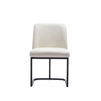 Manhattan Comfort - Chaise de salle à manger moderne Serena 60 cm en similicuir crème-Chaise de salle à manger moderne pour salle à manger et bureau à domicile