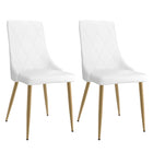 !nspire - Ensemble de 2 chaises d’appoint contemporaines en similicuir et métal, blanc-7