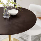 Modway Lippa 36" Round Wood Dining Table - Gold Cherry Walnut-Seats 2