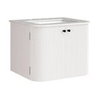 Modway - Zia Support mural de 24" Meuble de salle de bain avec lavabo en marbre - Ivoire-Coiffeuse murale de 24"