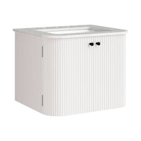 Modway - Zia Support mural de 24" Meuble de salle de bain avec lavabo en marbre - Ivoire-Coiffeuse murale de 24"