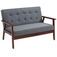 HOMCOM - Canapé loveseat 44,5 po pour chambre avec cadre en bois - gris-Canapé deux places pour petits espaces 
