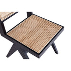 Manhattan Comfort - Lot de 2 chaises de salle à manger Hamlet 44,8 cm style industriel chic - noir et cannage naturel-21,06 po L x 23 po l x 32,87 po H
