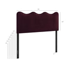 Modway Athena Stain-Resistant Performance Velvet Full Size Headboard - Mulberry-Scalloped Wave Design