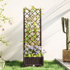 Outsunny - bac de jardin surélevé en plastique 16 po L x 16 po l x 48 po H avec treillis-Espace de plantation généreux, idéal pour une utilisation intérieure et extérieure
