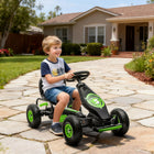Aosom - Go-kart à pédales avec siège réglable, roues en caoutchouc et amortisseur - vert-Siège baquet réglable à 3 positions 