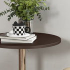 HOMCOM Round Bar Table, Easy Assembly for Home Bar, Small Dining Room- Walnut-Non-slip pad at the bottom ensures added stability and floor protection