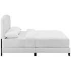 Modway Amelia Upholstered Fabric Queen Bed - White-Wood Frame/LVL Slats/MDF Headboard