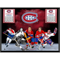 Montreal Canadiens 5-player Collage with Laser Cut-out Alumni - Framed Print - 34" x 24"-Premium funinn