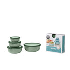 Mepal Cirqula Bowls - Set of 4 - 350+750 mL, 1.25+2.25L/12+25+47+76oz - Nordic Jade-Dishwasher Safe