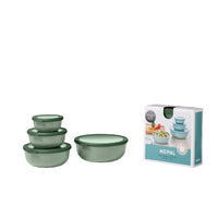 Mepal Cirqula Bowls - Set of 4 - 350+750 mL, 1.25+2.25L/12+25+47+76oz - Nordic Jade-Dishwasher Safe