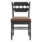 Modway Jax Oak Wood Dining Chair With Wavy Razor Back and Cushion - Black Cocoa-Fully Assembled