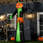 HOMCOM 9' Lit Inflatable Pumpkin Ghost Halloween Decoration-Deflates for easy storage (when you're not scaring your neighbours) 