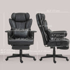 HOMCOM Big and Tall High Back Office Chair with Footrest - Black-Big and tall chair with a 396 lb weight capacity and 22.4" wide seat