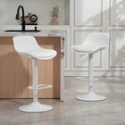 HOMCOM Adjustable Height Swivel Bar Stools - White - 2 Pack-The PU leather seat offers comfort and is effortless to wipe clean
