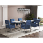Manhattan Comfort - Chaise de salle à manger moderne Element 60,3 cm en velours bleu-26,81 po L x 23 po l x 41,54 po H
